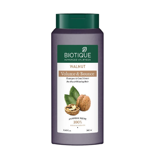 Biotique Bio Walnut Volume and Bounce Shampoo and Conditioner | For Fine and Thinning Hair| 340ml