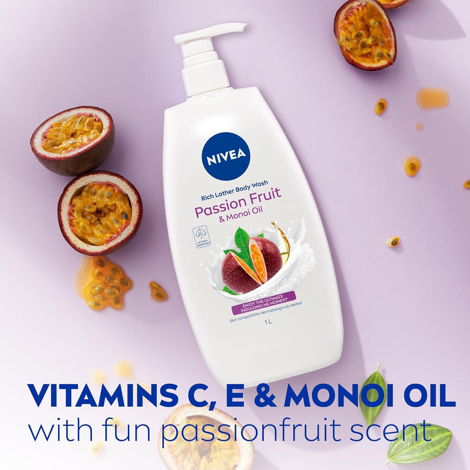 Nivea Passion Fruit & Monoi Oil Shower Gel - 1 L