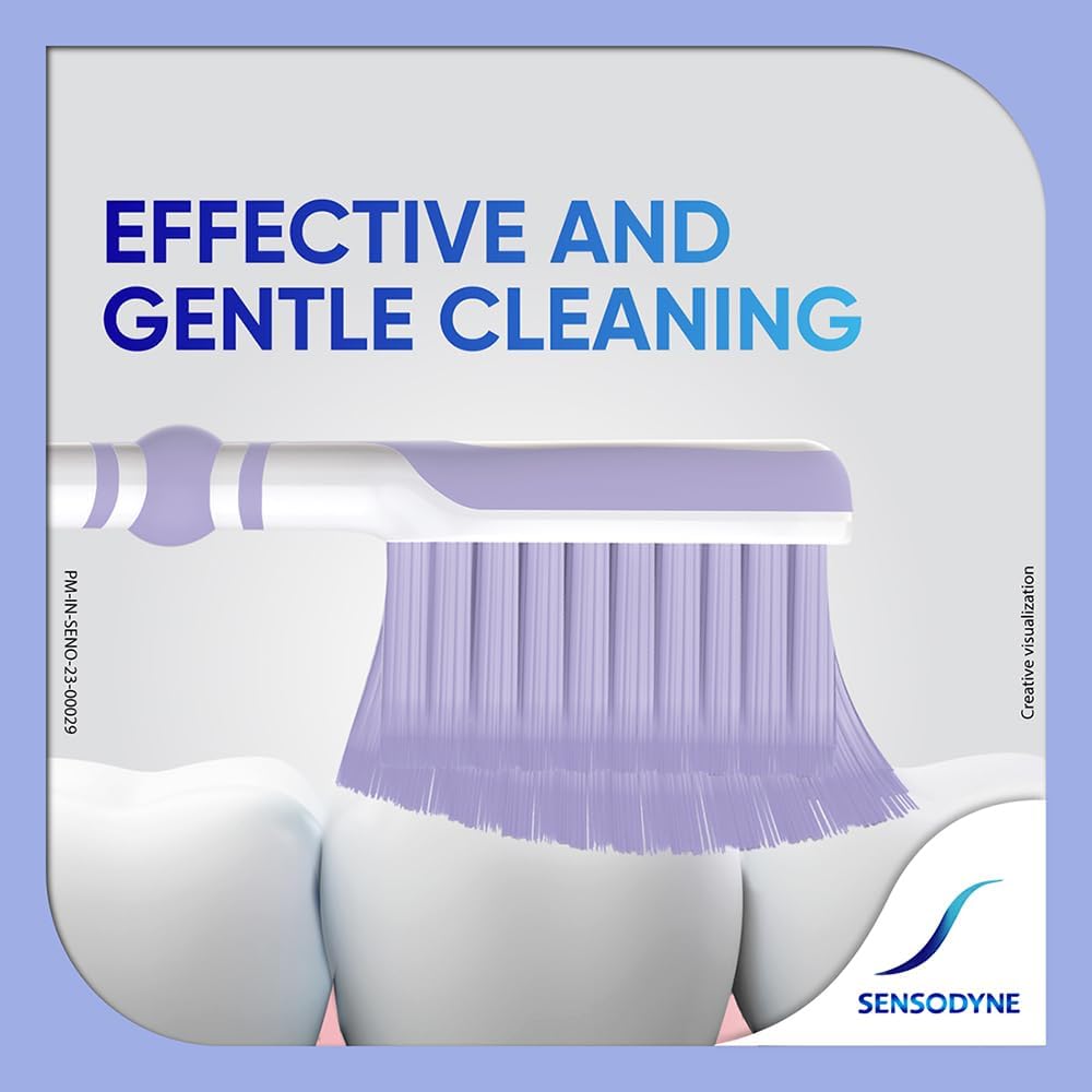 Sensodyne Adult Multicare Manual Toothbrush - Flexible Neck For Soft & Gentle Cleaning - Multipack (2+1)