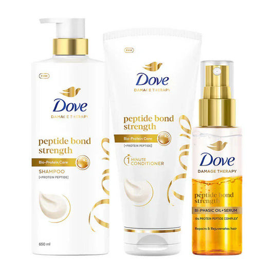 Dove Peptide Bond Strength Shampoo + Bi Phasic Serum + Conditioner Combo - combo
