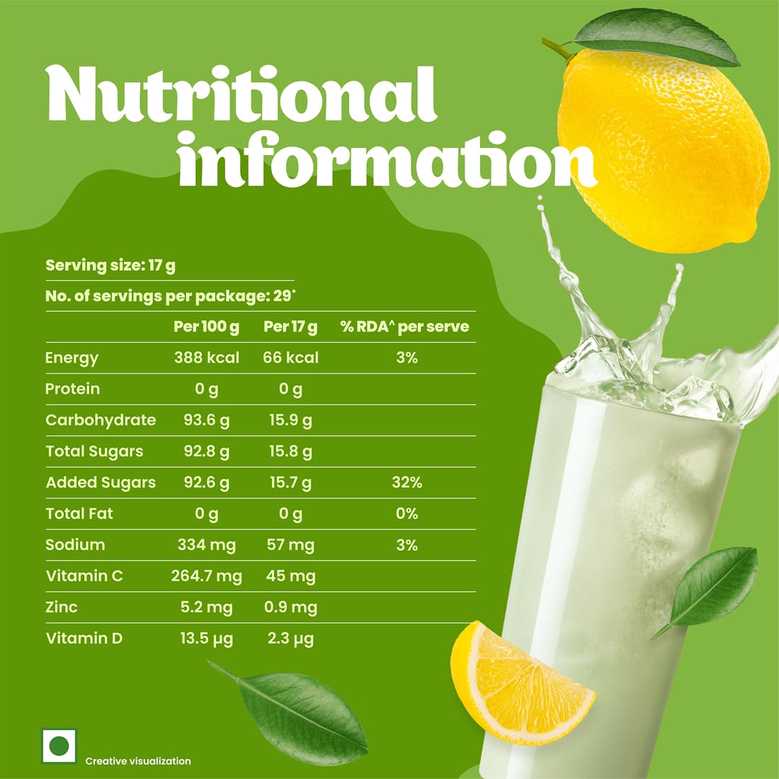 Tang Instant Drink Mix, Lemon, 500g