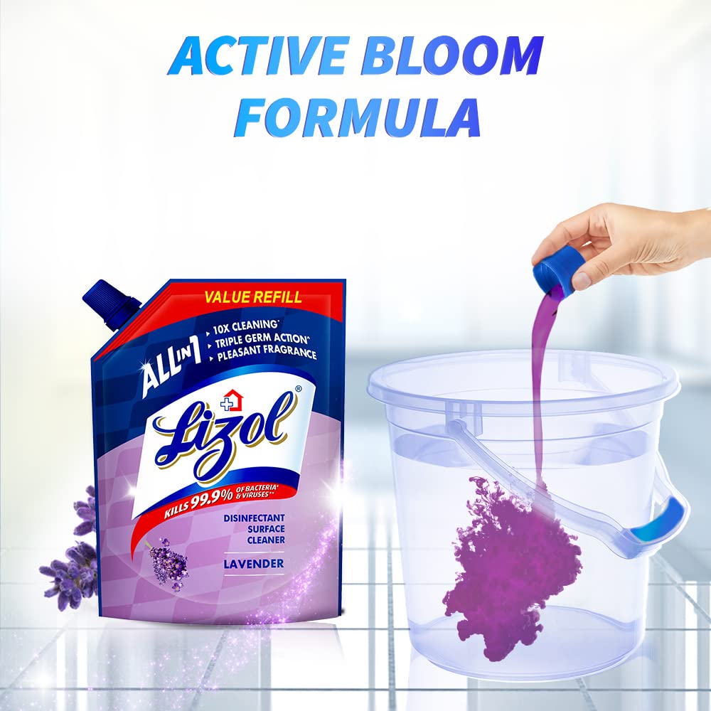 Lizol 1800 ml - Lavender, Disinfectant Surface & Floor Cleaner Liquid Refill Pack