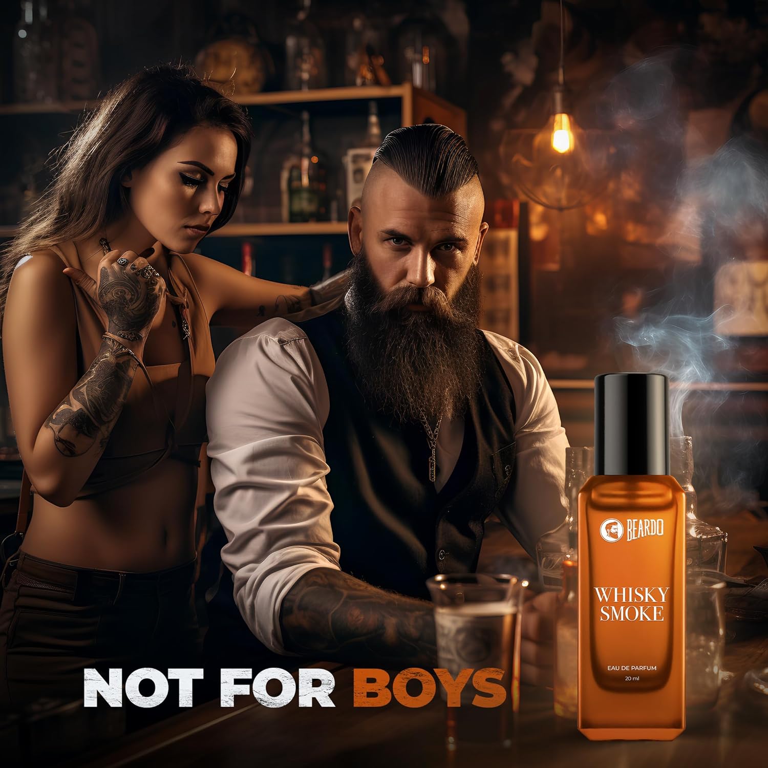 Beardo Godfather & Whiskey Smoke Masculine Fragrance Combo (20ml x 2) | Strong, Long-Lasting Perfume Set | Premium Gift for Men | Long Lasting Fragrance