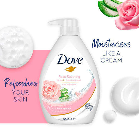 Dove Body Wash- Soothing Rose & Aloe Vera Body - 1000 ml - Pack of 1
