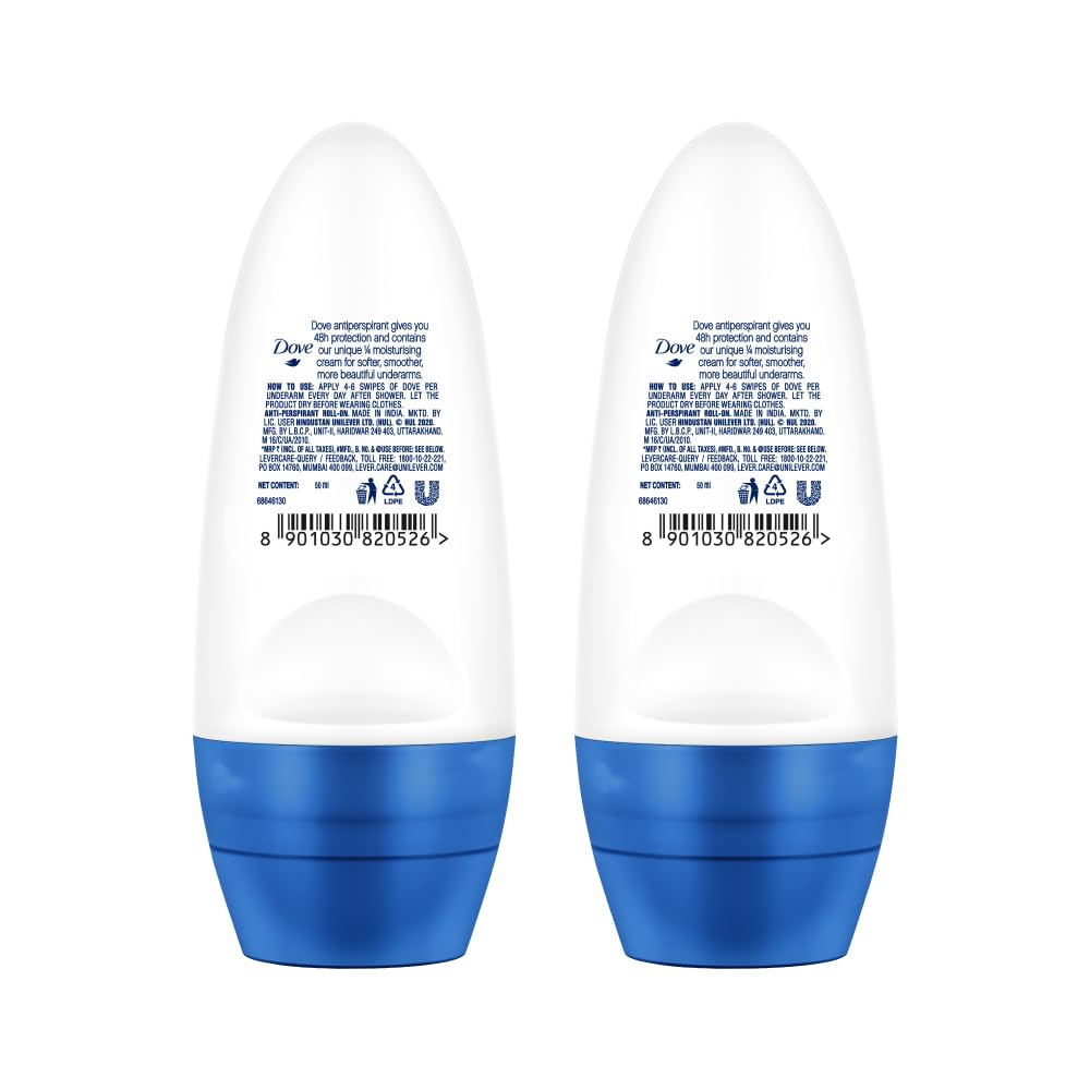 Dove Original Deodorant Roll On For Women - 50 ml - Pack of 2