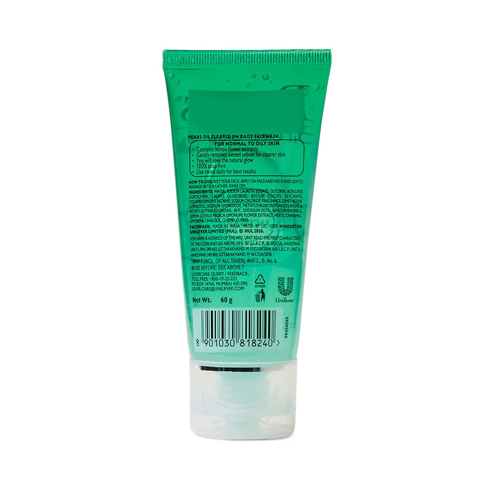 Pears Oil Clear Glow Facewash - 60 gm