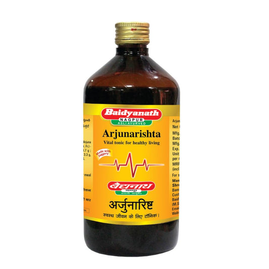 Baidyanath Asli Ayurved Arjunarishta Syrup for Healthy Heart Care and Digestion Tonic - 450 ml