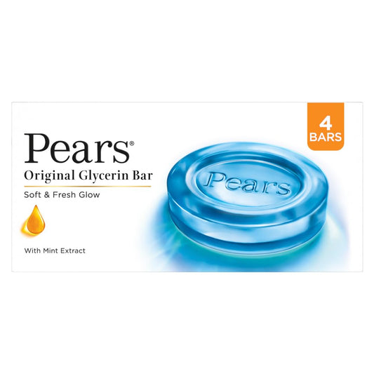 Pears Soft & Fresh Bathing Soap - Glycerin & Mint - Pack of 3 - 125 gm