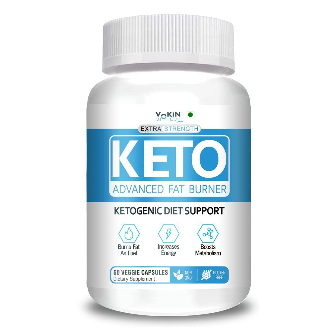 Vokin Biotech Keto Capsules Advance Weight Loss Fat Burner Supplement with Extract 60 Capsules