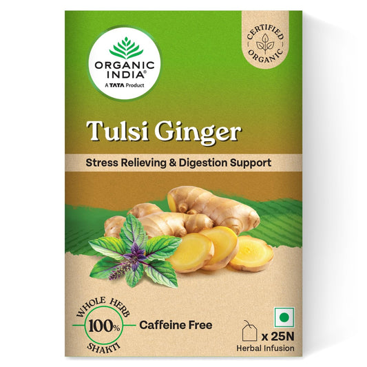 A TATA Product - Organic India Tulsi Ginger - 25 Tea Bags