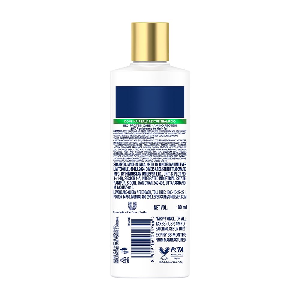 Dove Hair Fall Rescue Shampoo For Weak Hair Prone To Hairfall - 180 ml