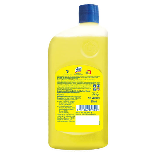 Lizol Disinfectant Surface & Floor Cleaner Liquid, Citrus - 975 ml