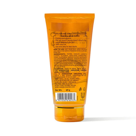 Pears Pure and Gentle Daily Cleansing Facewash - Mild Cleanser - 60 gm
