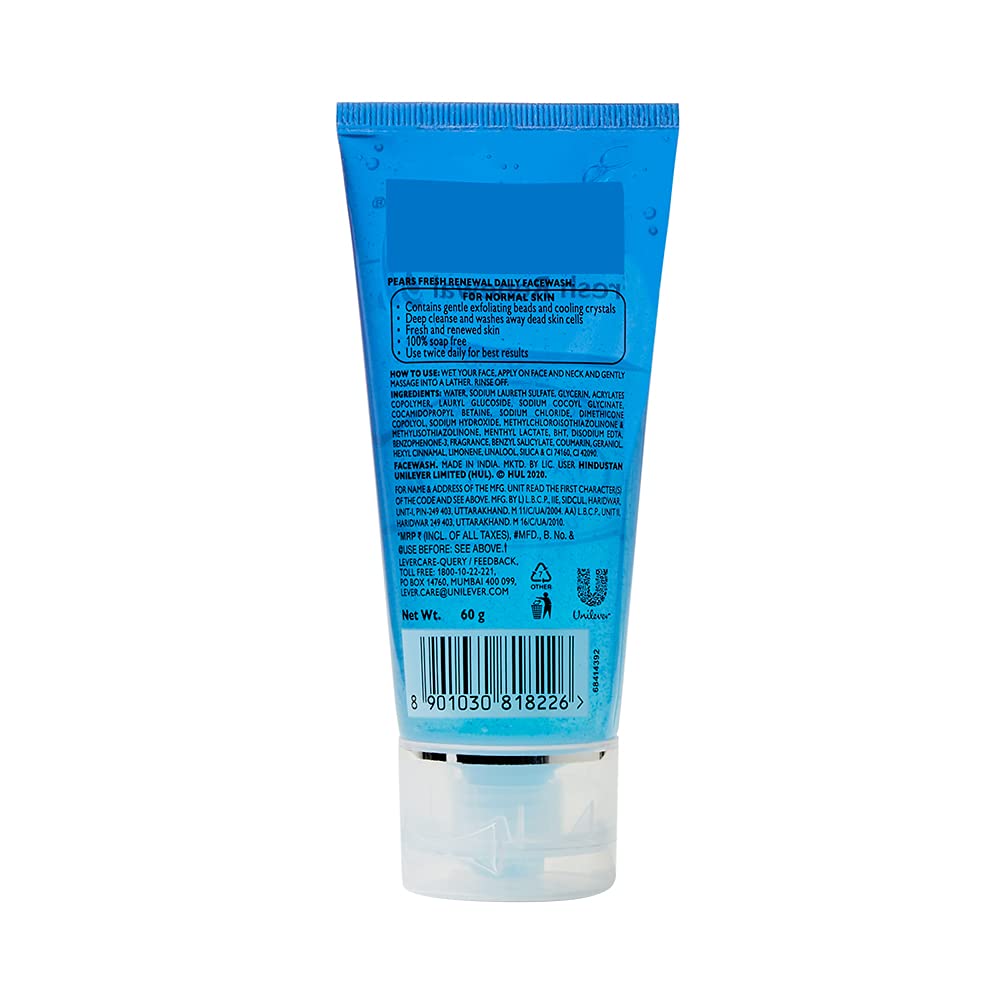 Pears Fresh Renewal Gentle Ultra Mild Facewash - 60 gm