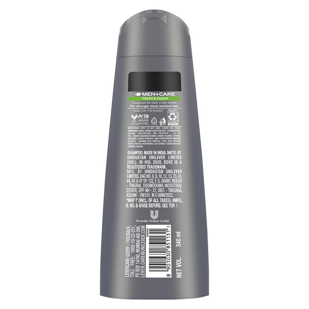 Dove Men +Care Fresh & Clean 2 In 1 Shampoo + Conditioner - 340 ml