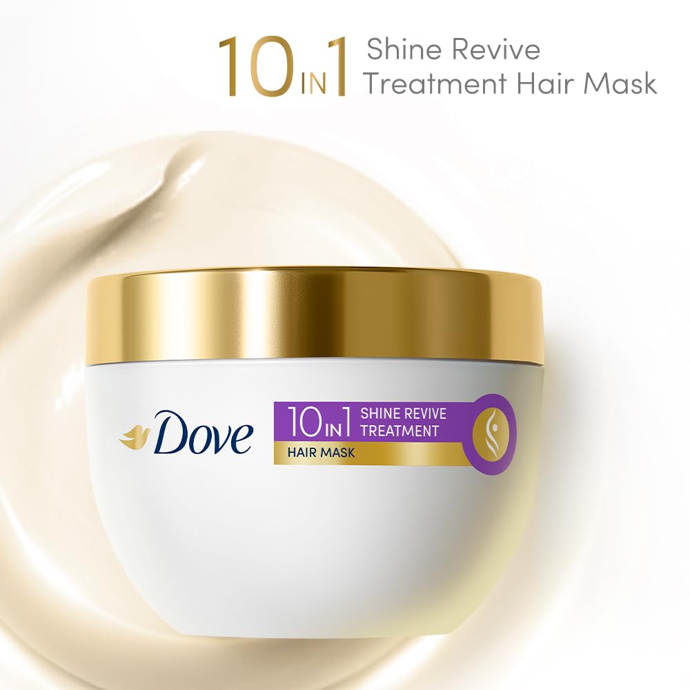 Dove 10 in 1 Shine Revive Treatment Hair Mask for Dull Hair - 300 ml
