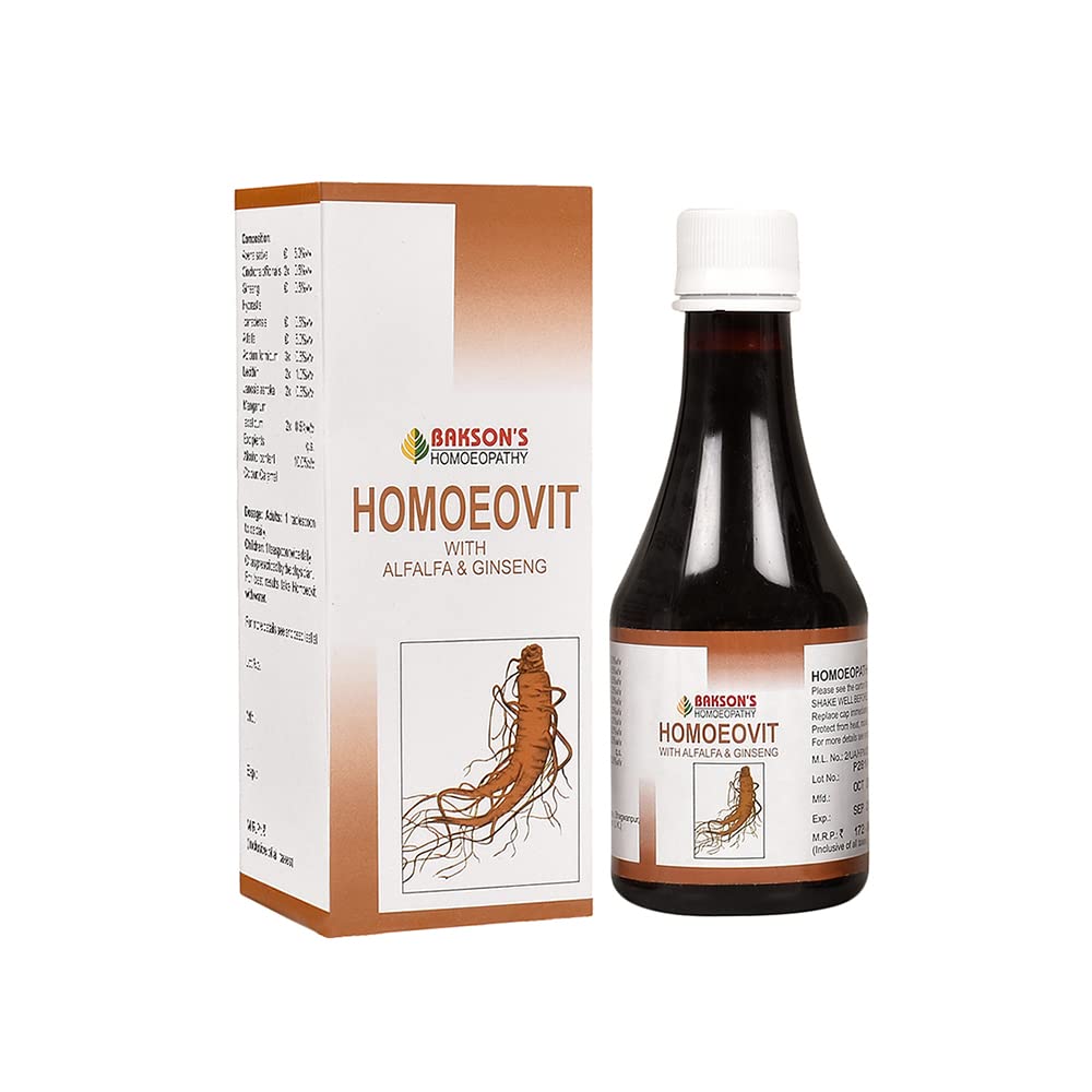 Bakson's Homeopathy Homoeovit with Alfalfa & Ginseng Syrup - 115 ml