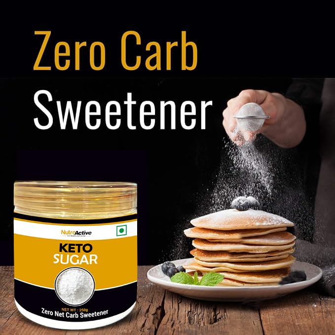 NutroActive Keto Sugar Zero Carb Sweetener 100% Sugar Free- 250gm