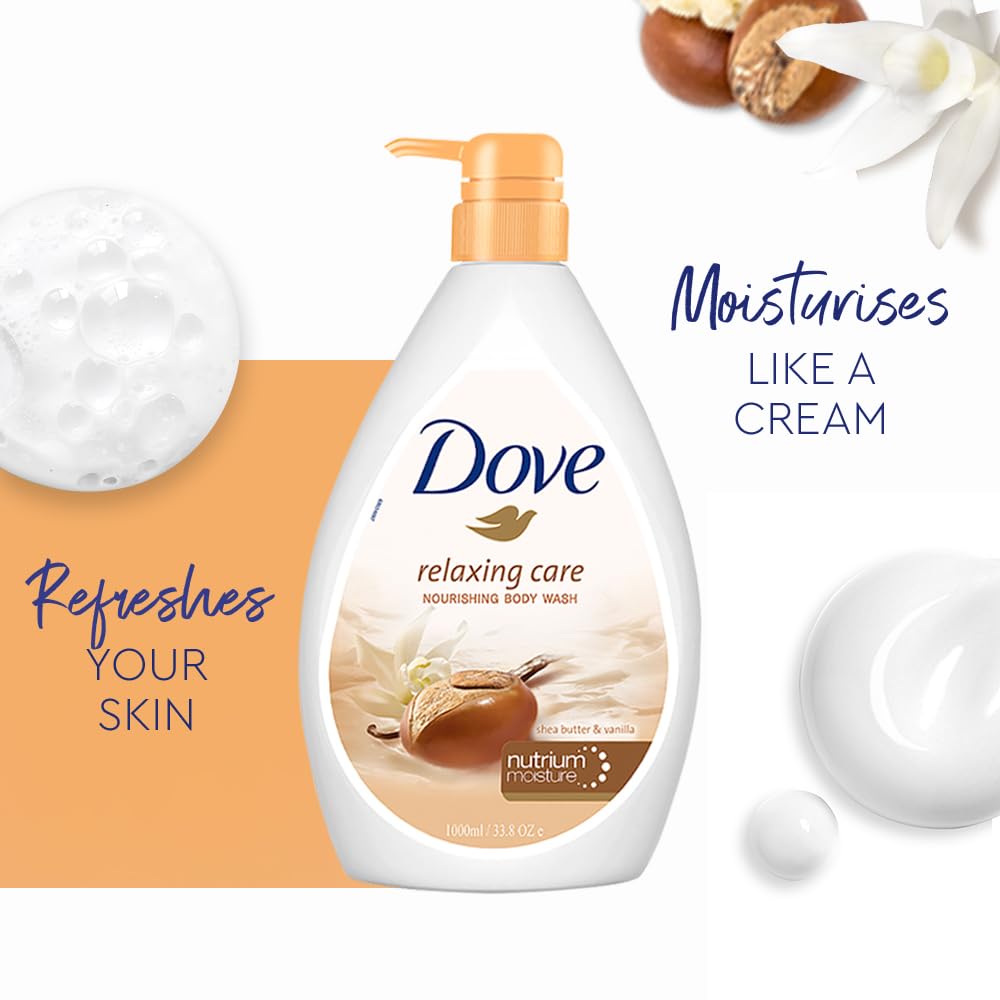Dove Body Wash - Relaxing Care Shea Butter & Vanilla Nourishing - 1000 ml