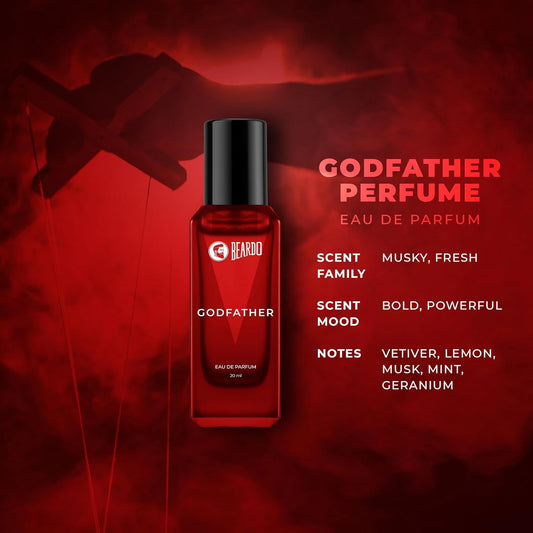 Beardo Godfather & Whiskey Smoke Masculine Fragrance Combo (20ml x 2) | Strong, Long-Lasting Perfume Set | Premium Gift for Men | Long Lasting Fragrance