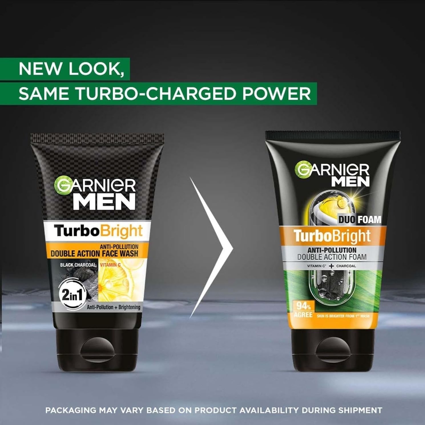 Garnier Men Power White Anti-Pollution Double Action Facewash, 100gm