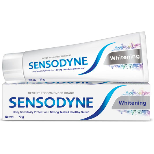 Sensodyne Toothpaste Whitening | White Teeth and Daily Sensitivity Protection Tooth Paste Pack of 1 - 70gm | Dentist Recommended