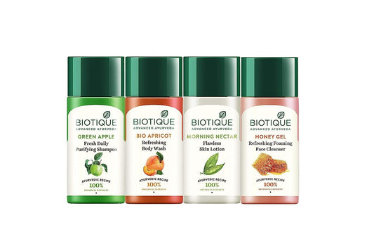 Biotique Travel Kit - combo ( Includes Green Apple, Bio Apricot, Morning Nectar & Honey Gel )