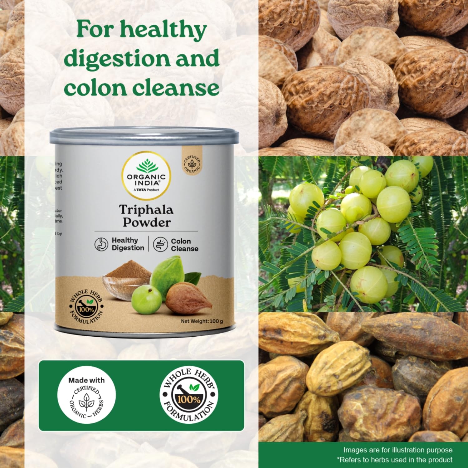 Organic India Triphala Powder | Eases Constipation & Supports Digestive Health | 100 gm