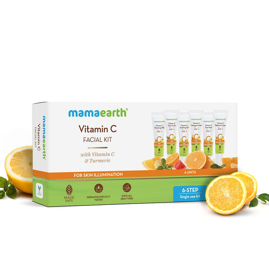 Mamaearth Facial Kit with Vitamin C & Turmeric for Skin Illumination - Kit