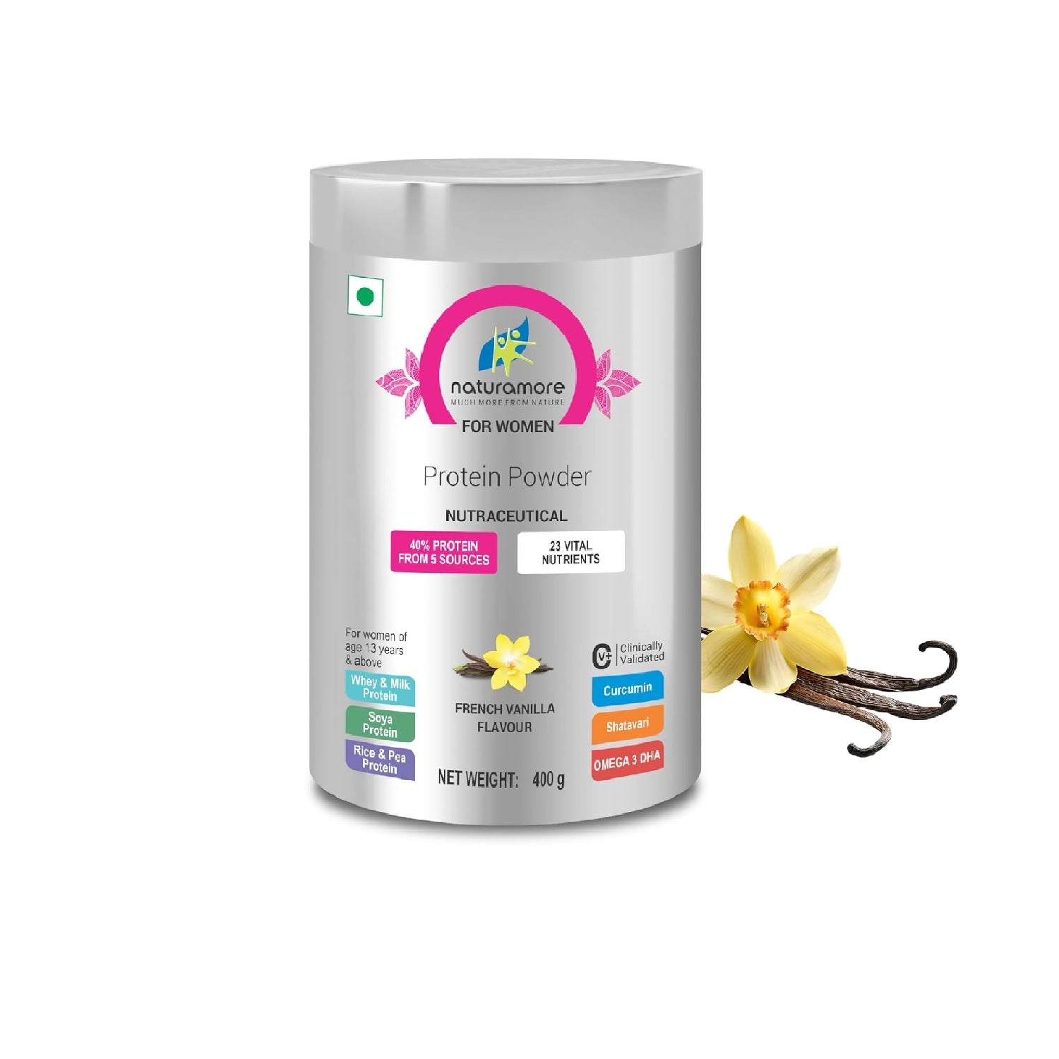 Naturamore Women's Protein Powder | French Vanilla | 400 g