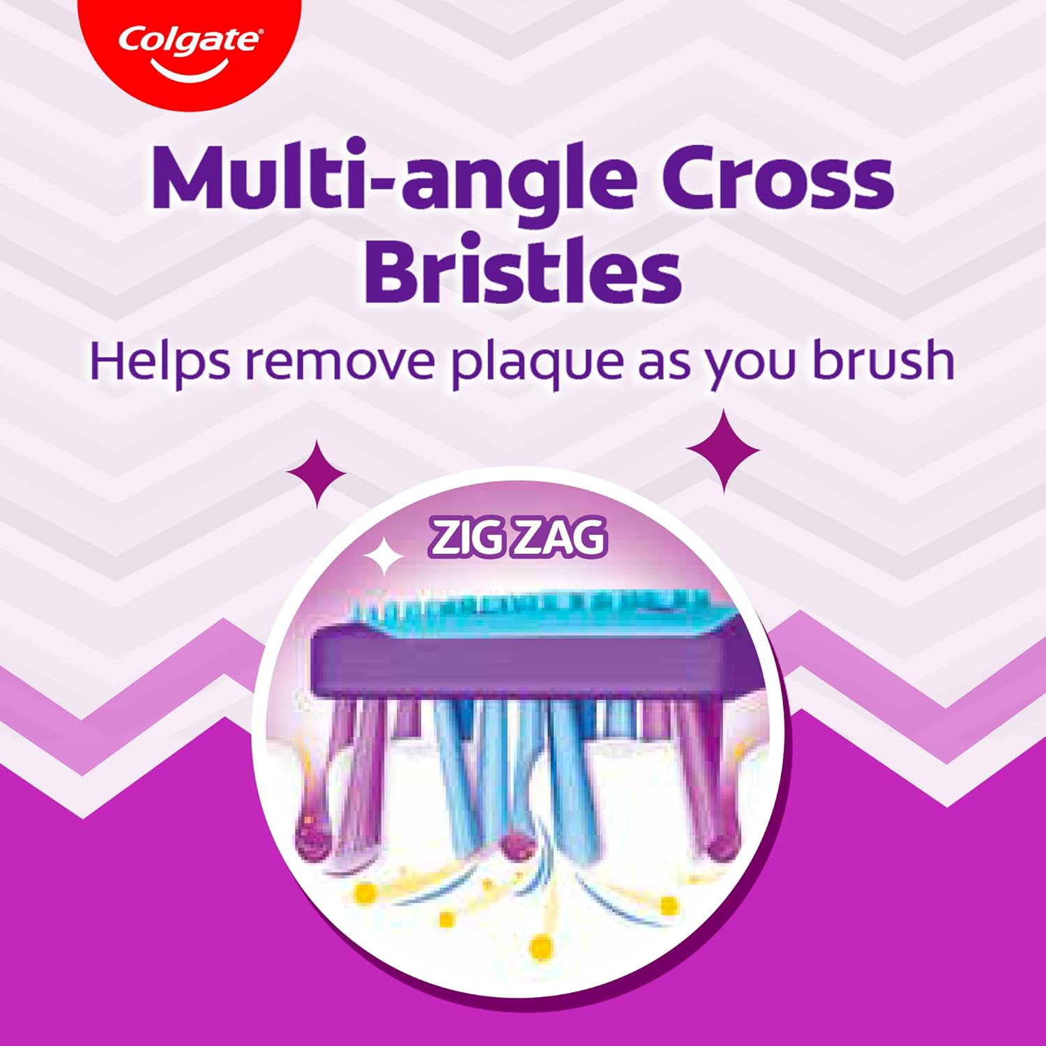 Colgate ZigZag Manual Toothbrush for adults, Pack of 6 Medium Multicolour Soft Tooth brush