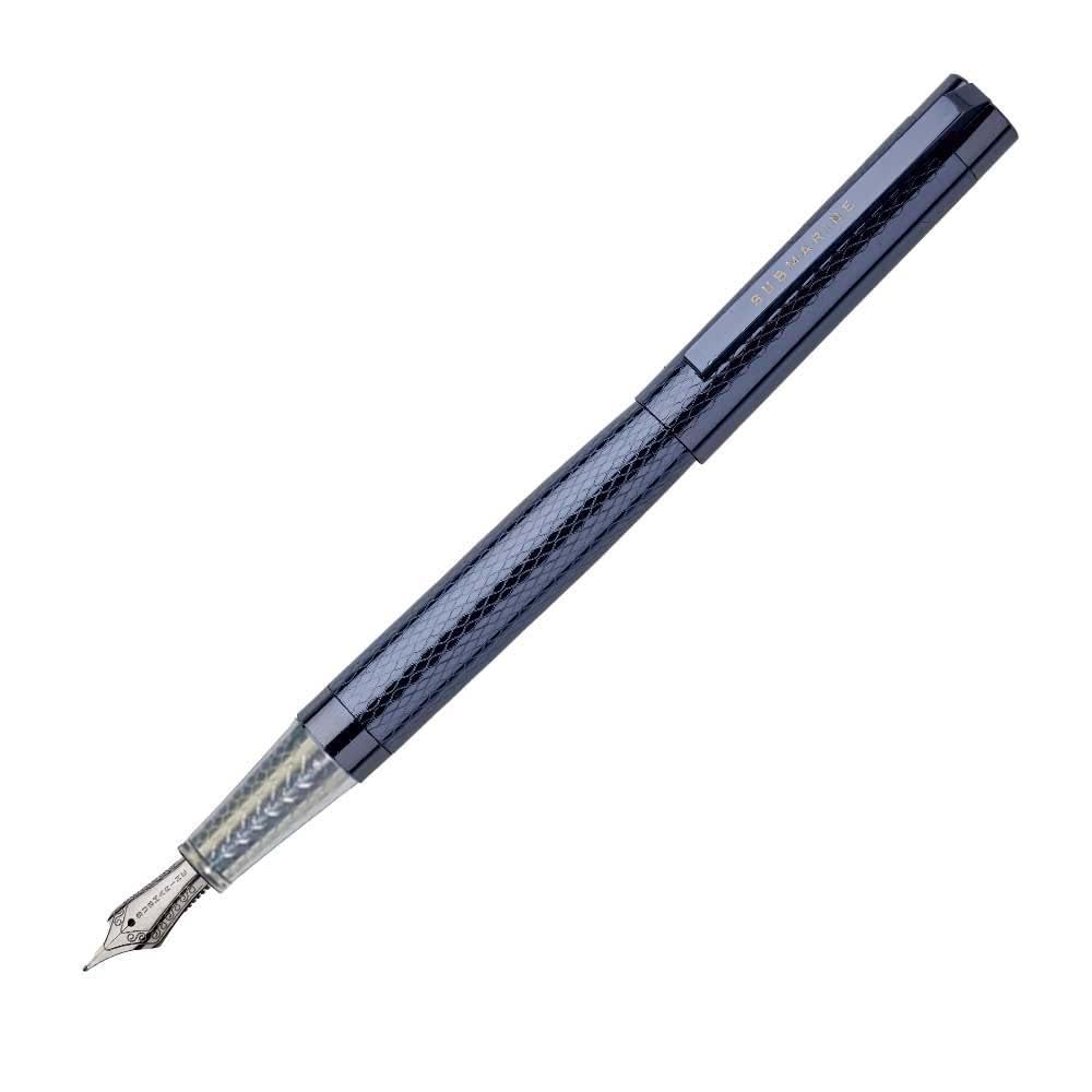 Submarine 1011 Blue Plate Textured Design Premium Fountain Pen