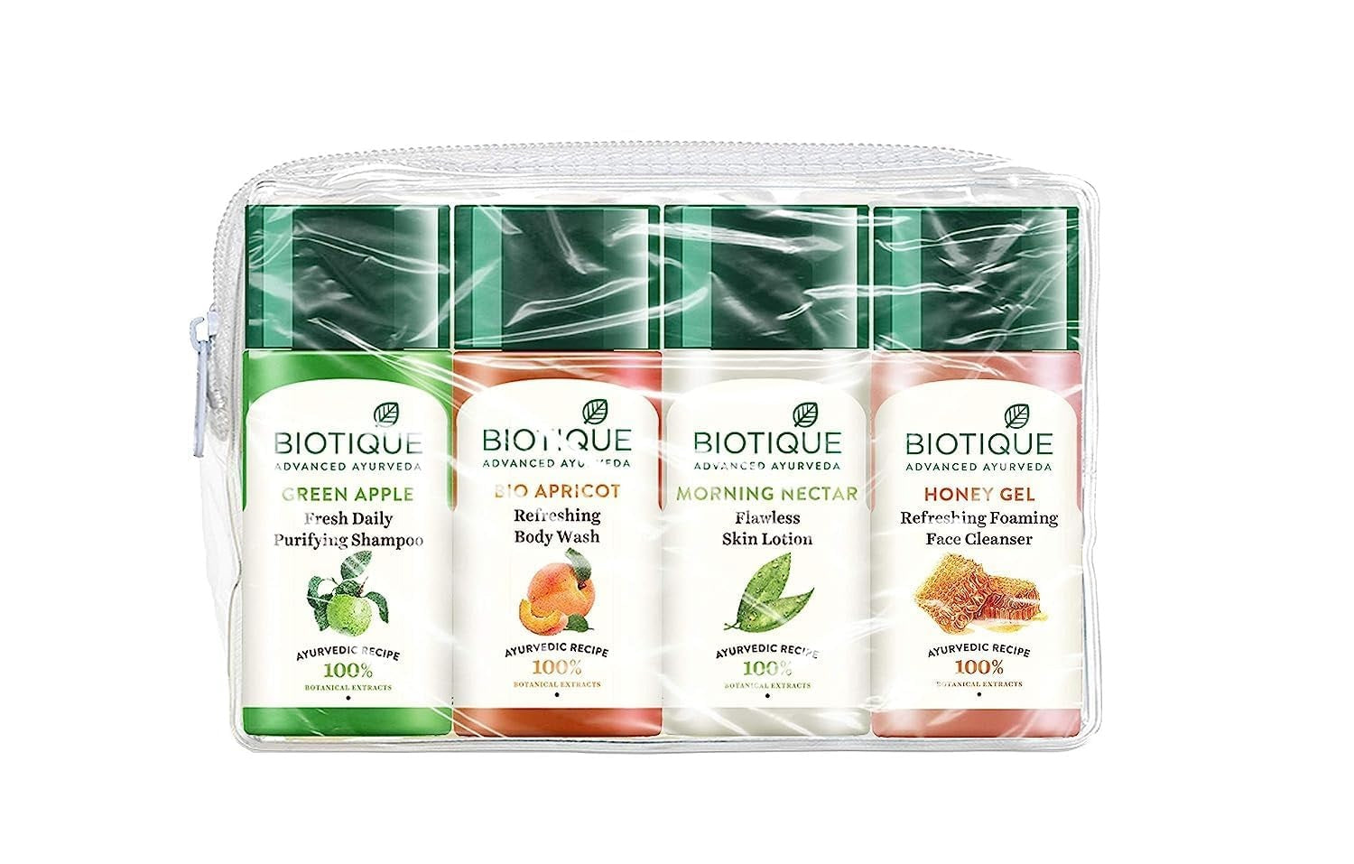Biotique Travel Kit - combo ( Includes Green Apple, Bio Apricot, Morning Nectar & Honey Gel )