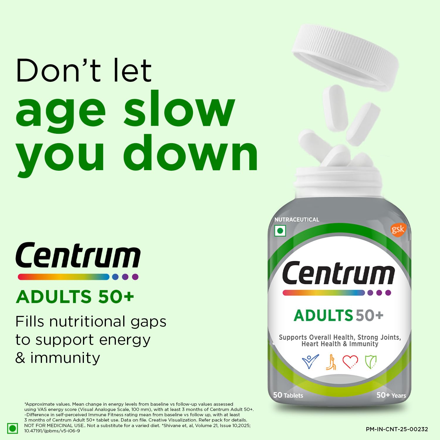 Centrum Adults 50+ Multivitamin Tablet for Men & Women,50 tablets