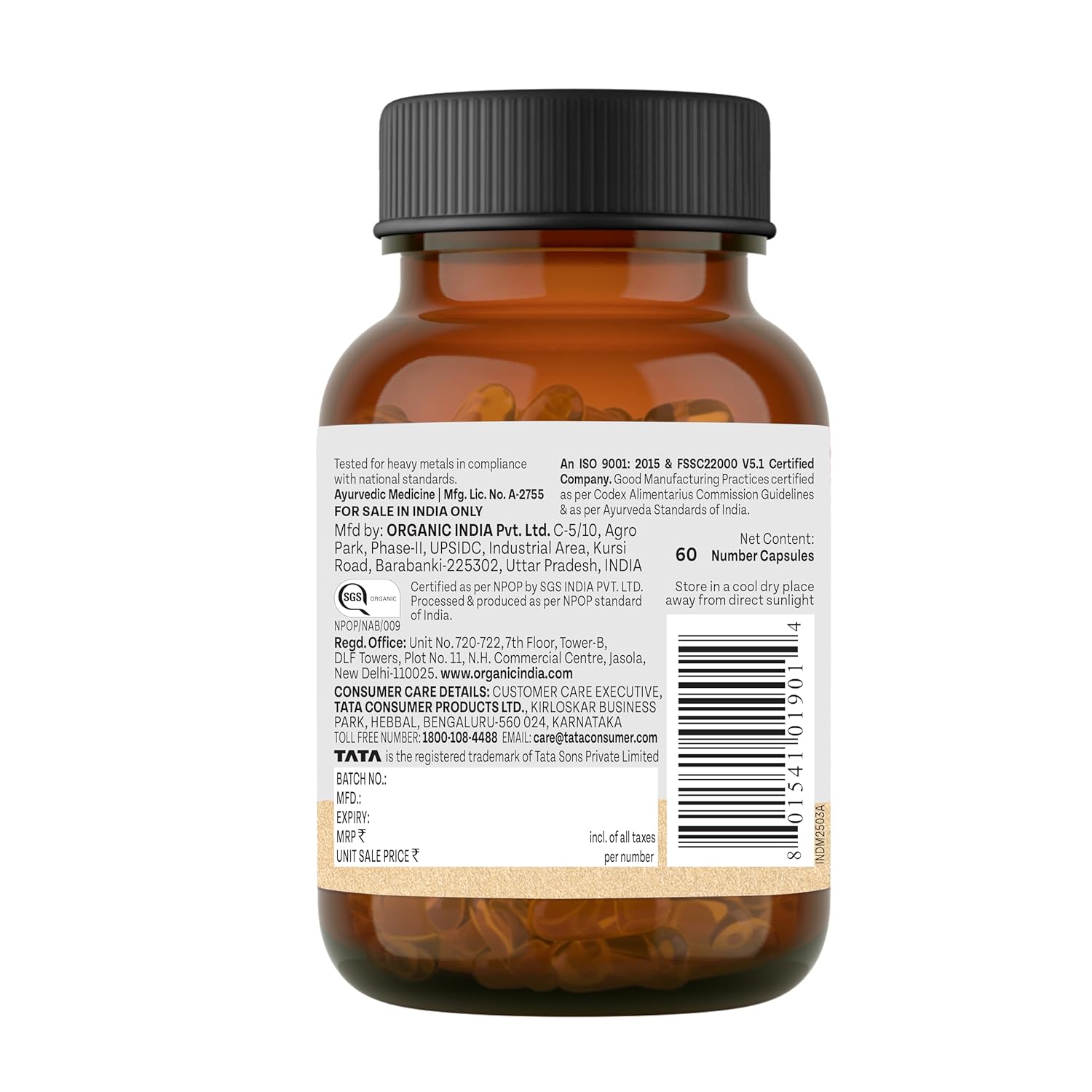 Organic India Triphala Veg 60 Capsule | Eases Constipation & Supports Digestion