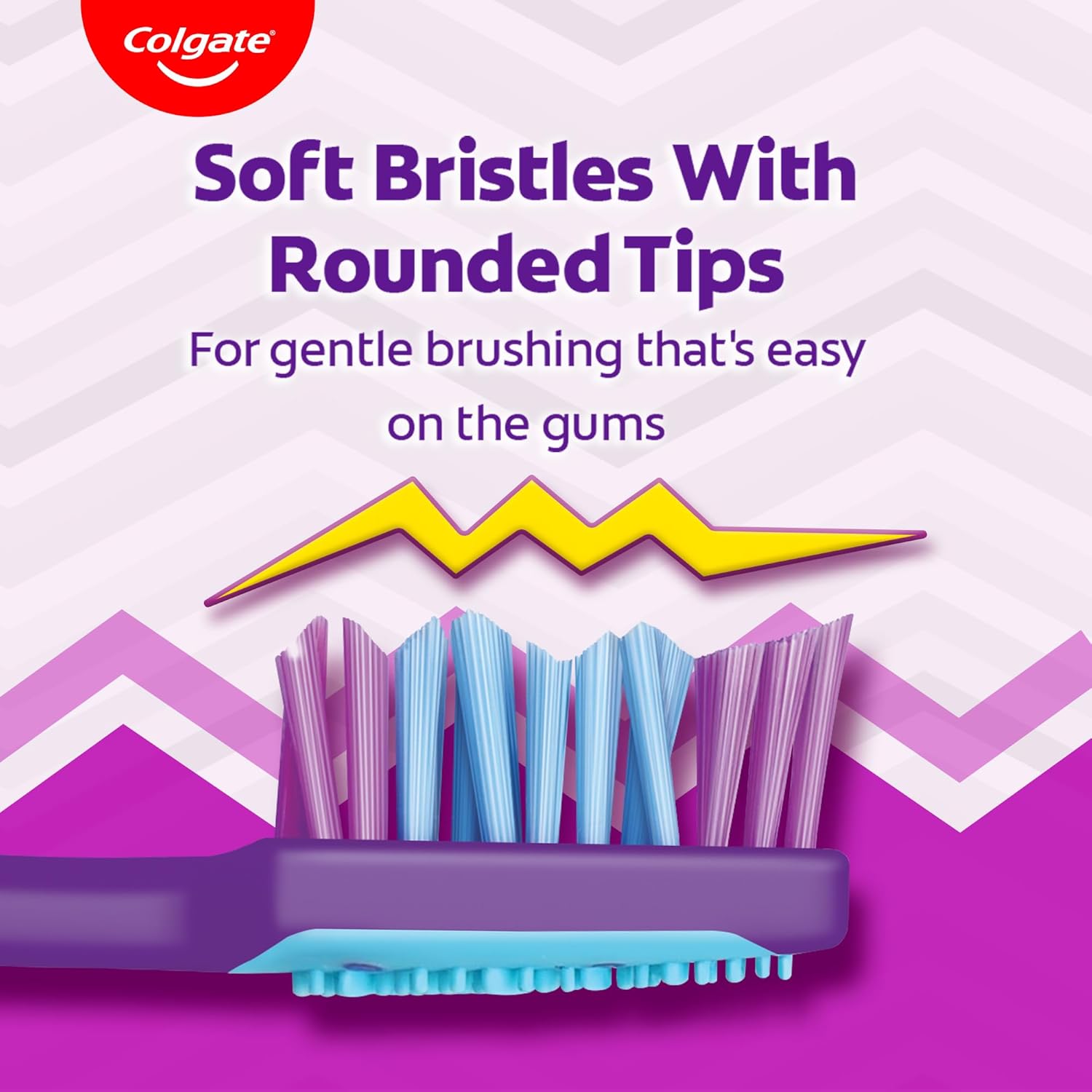 Colgate ZigZag Manual Toothbrush for adults, Pack of 6 Medium Multicolour Soft Tooth brush