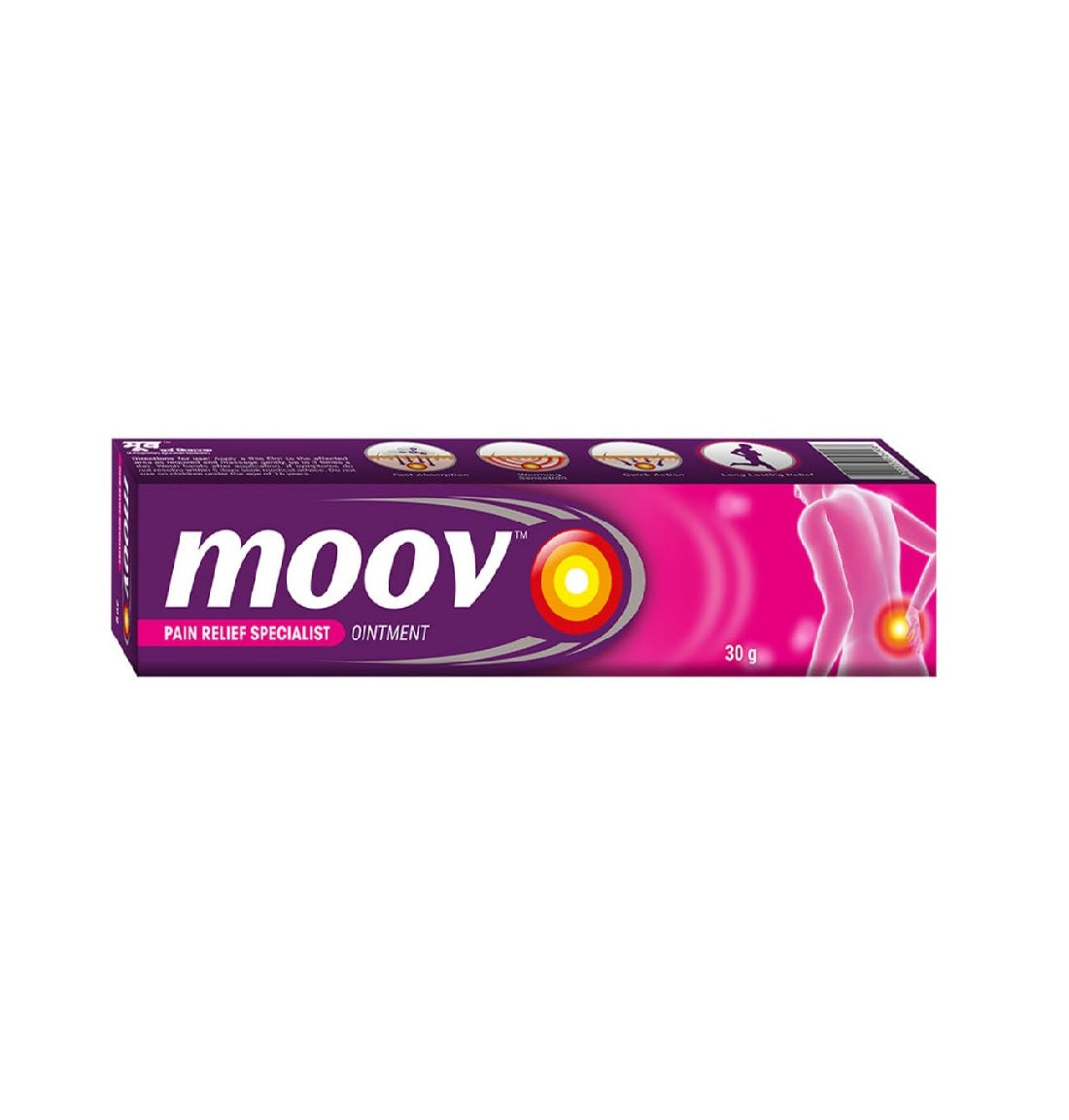 Moov Fast Pain Relief Cream - 30g | Suitable for Back Pain, Muscle Pain, Joint Pain, Knee Pain | 100% Ayurvedic Formula