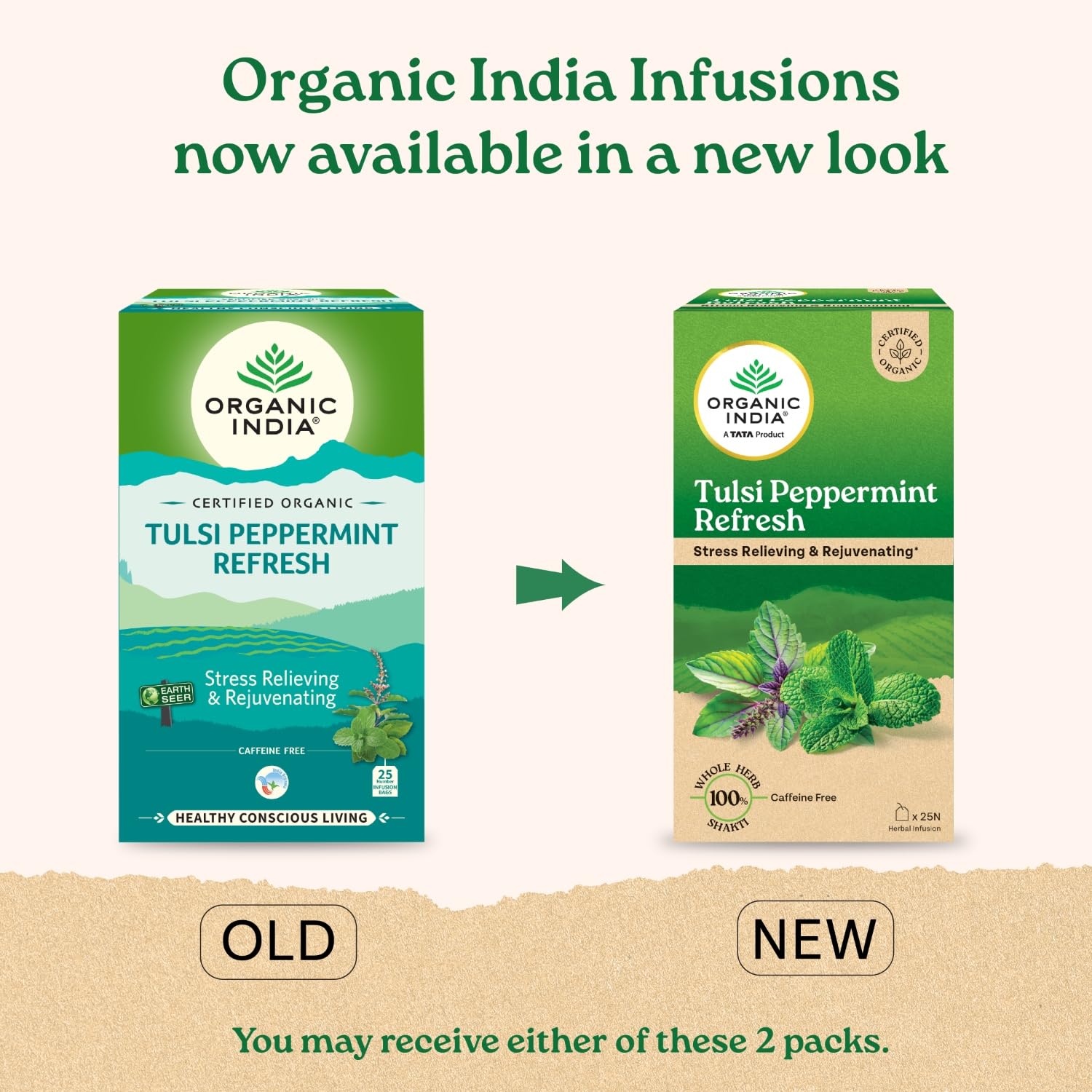 ORGANIC INDIA Tulsi Peppermint Refresh 25 Tea Bags