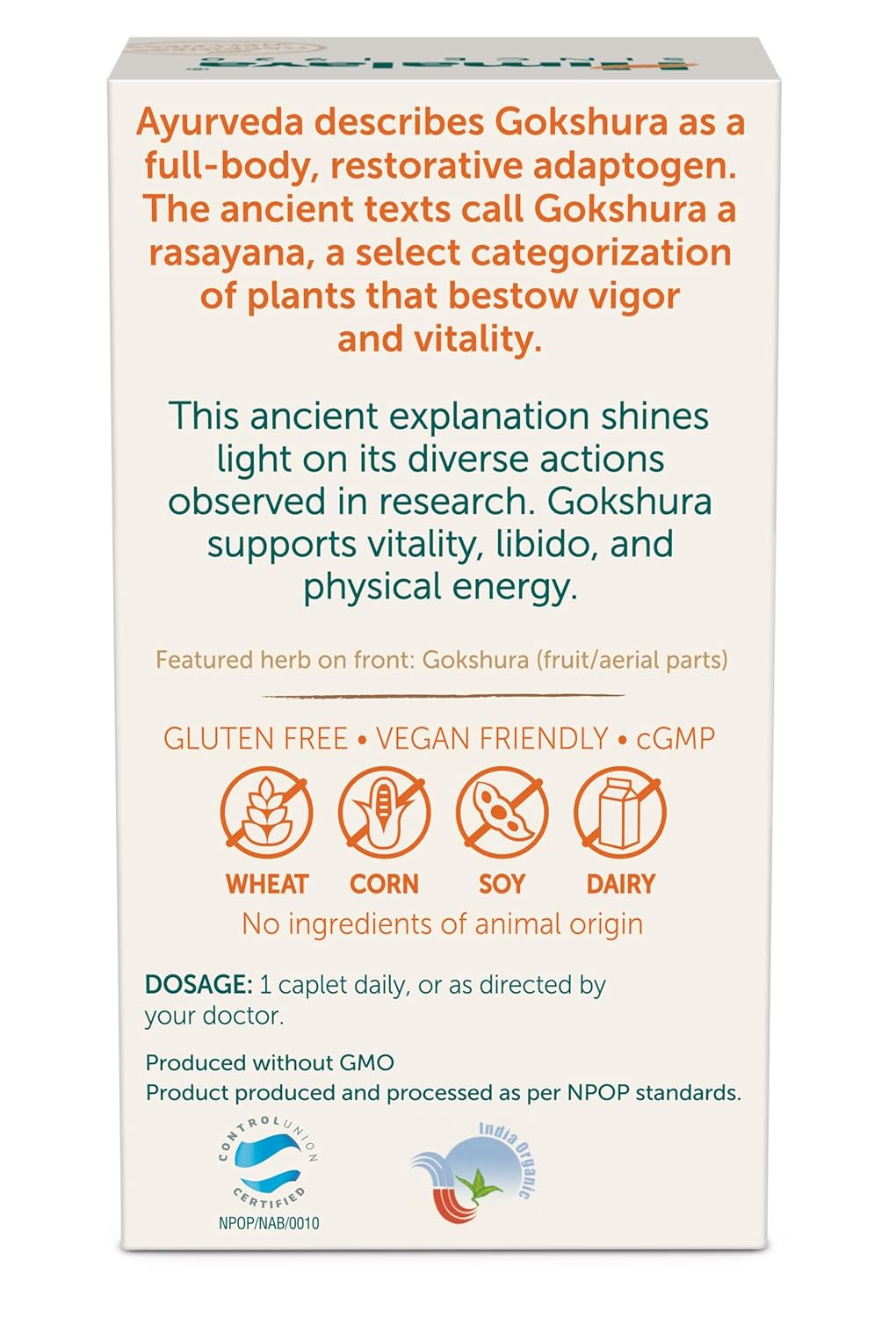 Himalaya Herbals Organic Gokshura Caplets - 60 caplets