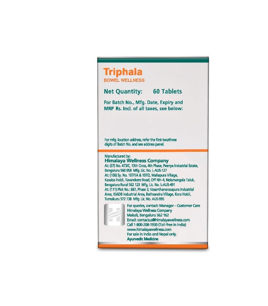 Himalaya Wellness Pure Herbs Triphala Bowel Wellness - 60 tabs