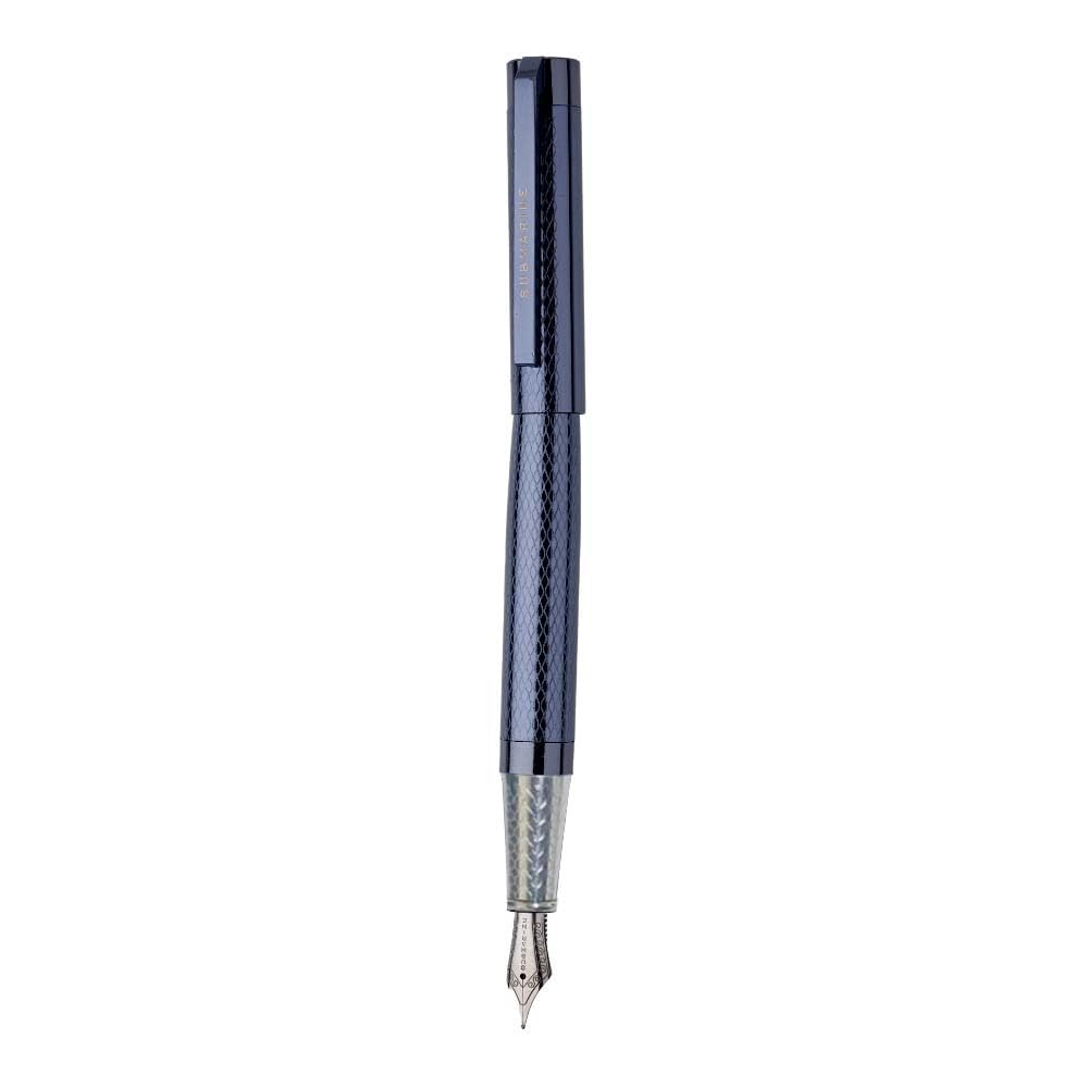 Submarine 1011 Blue Plate Textured Design Premium Fountain Pen