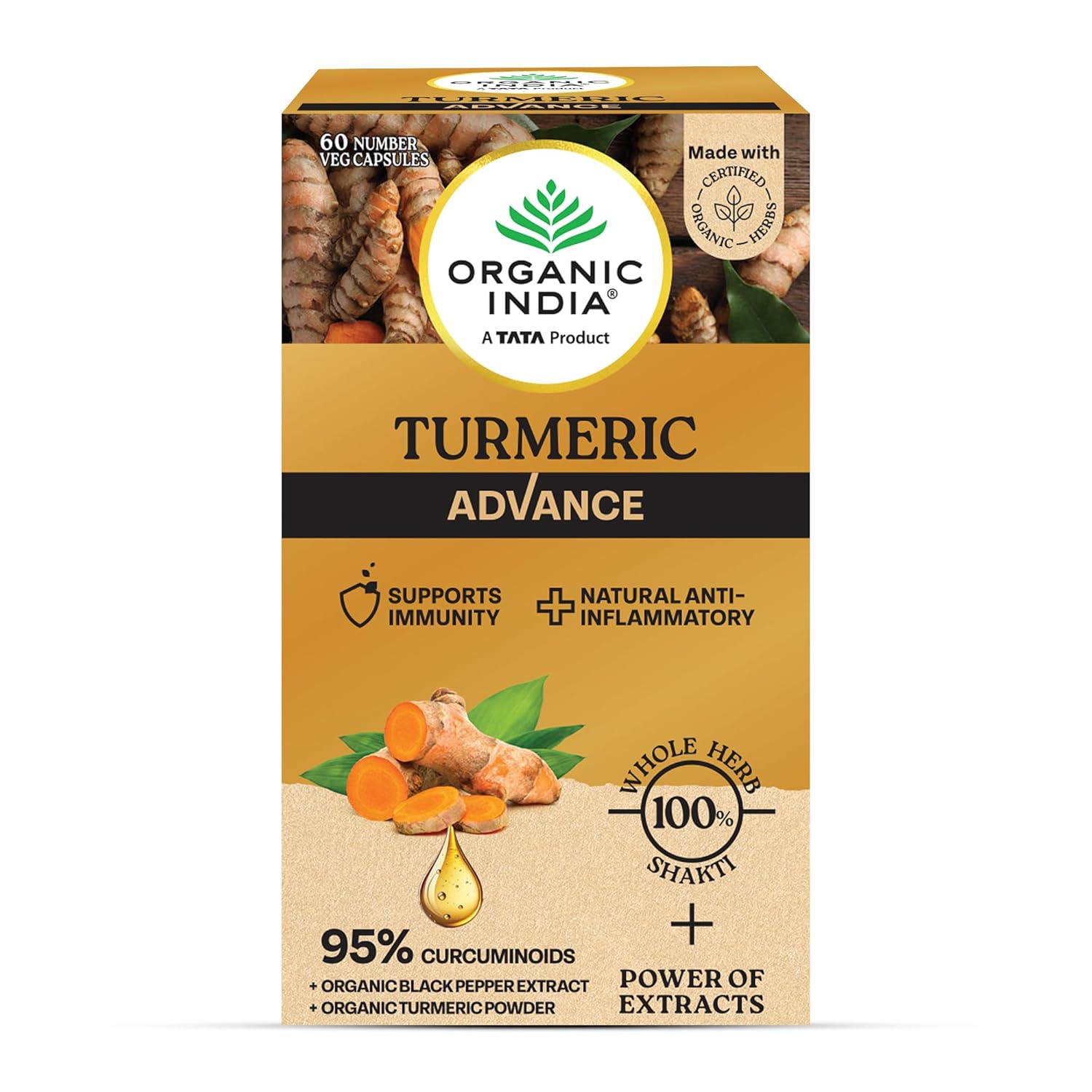 Organic India Turmeric Advance Capsules - 60 caps