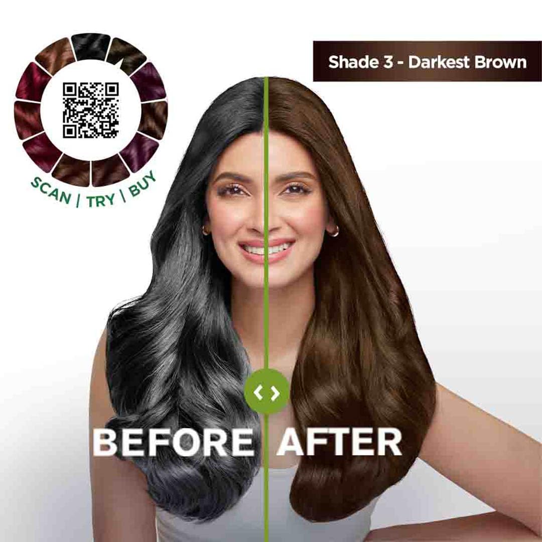 Garnier Color Naturals Creme Riche Hair Color, Shade 3 Darkest Brown - 70 ml + 60 gm