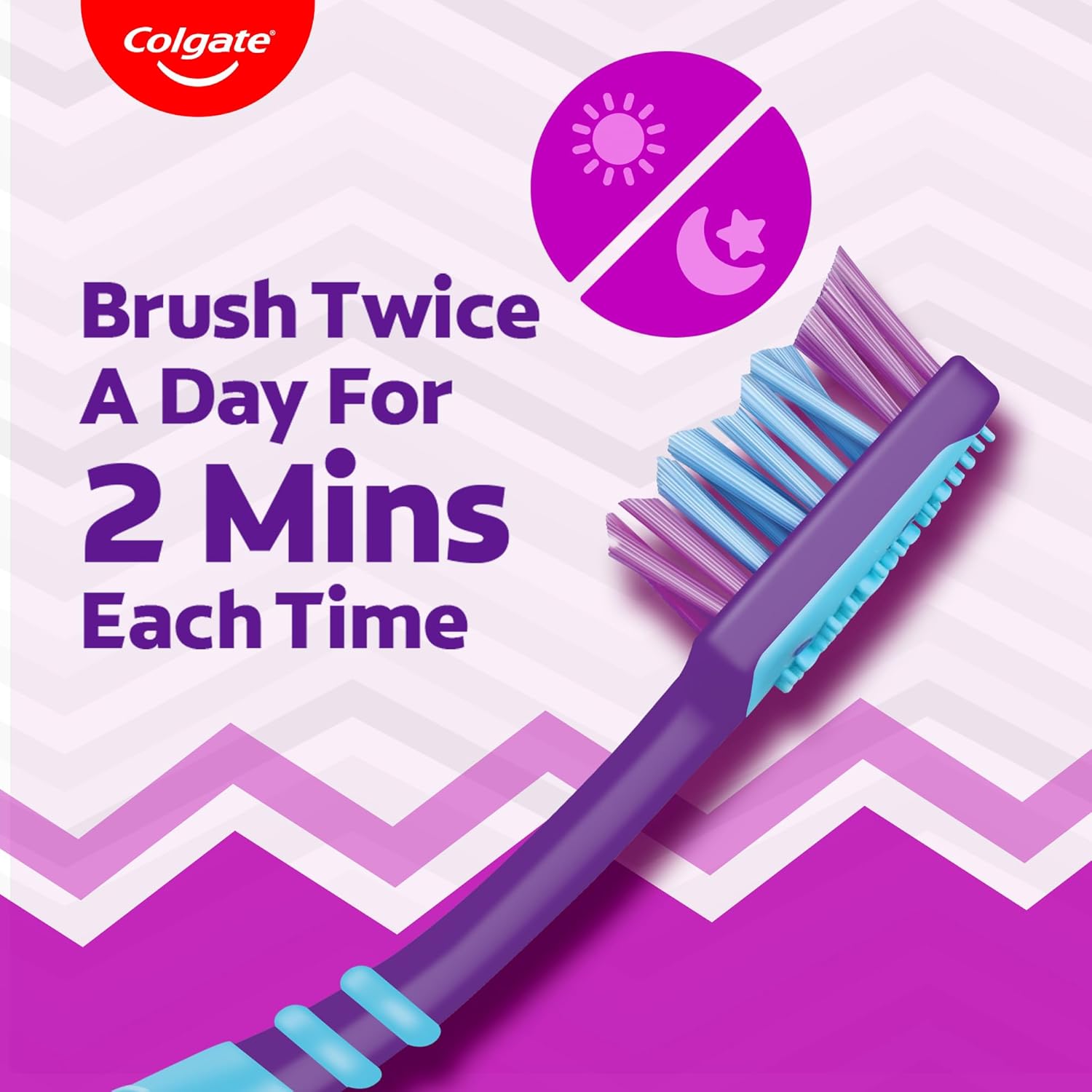 Colgate ZigZag Manual Toothbrush for adults, Pack of 6 Medium Multicolour Soft Tooth brush