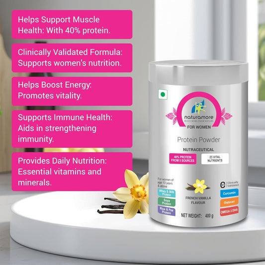 Naturamore Women's Protein Powder | French Vanilla | 400 g