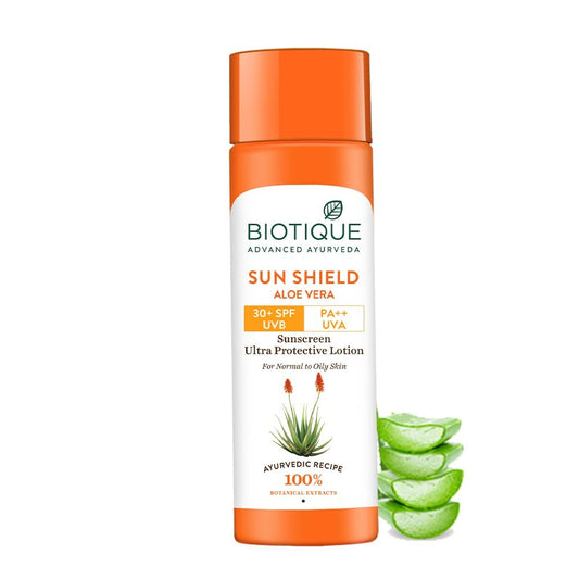 Biotique Sun Shield Aloe vera 30+ SPF UVB Sunscreen | 120ml