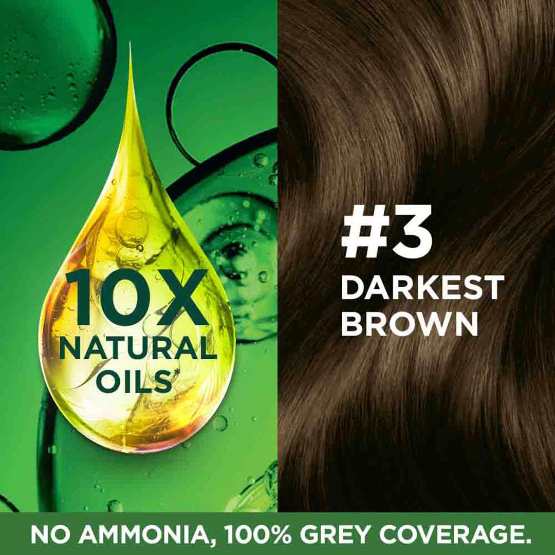Garnier Color Naturals Creme Riche Hair Color, Shade 3 Darkest Brown - 70 ml + 60 gm