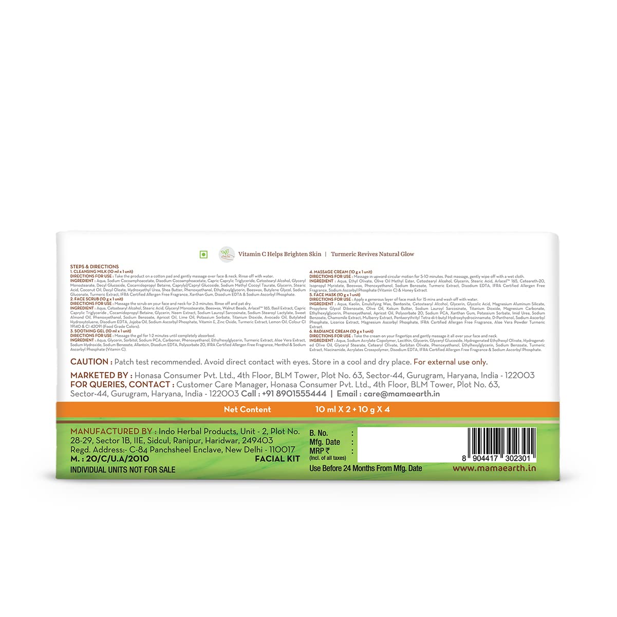 Mamaearth Facial Kit with Vitamin C & Turmeric for Skin Illumination - Kit