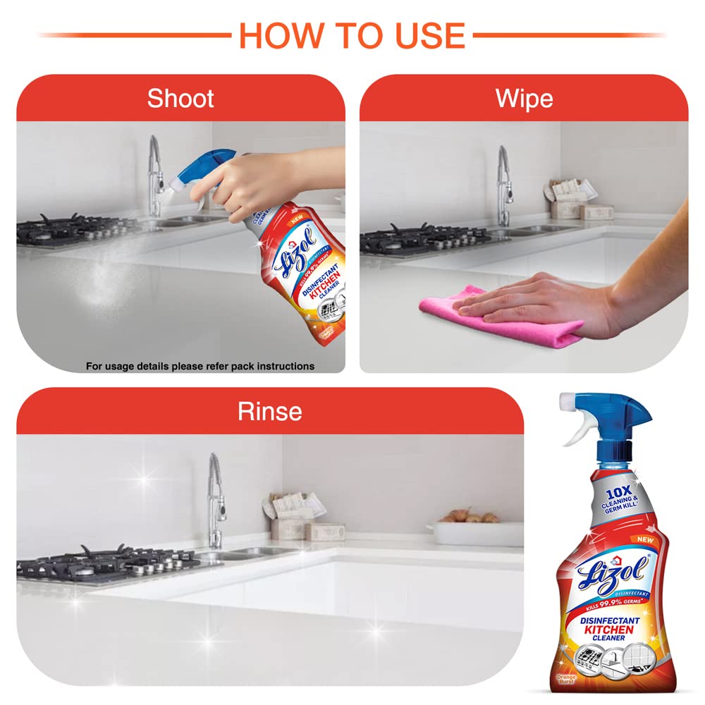 Lizol Kitchen Power Cleaner Liquid Spray - 250ml