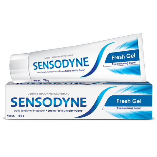 Sensodyne Toothpaste Fresh Gel | Daily Sensitivity Relief Tooth Paste Pack of 1 - 150gm | Dentist Recommended